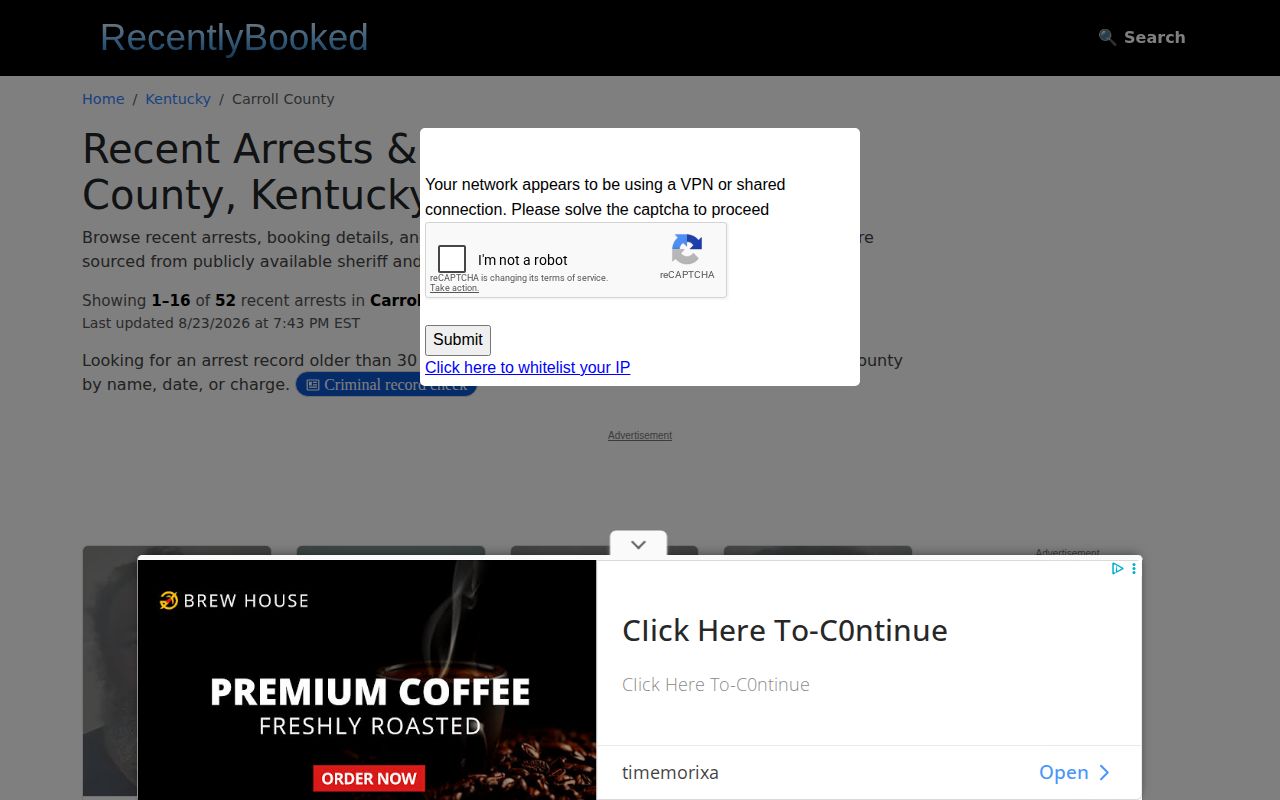 Unofficial RecentlyBooked Carroll County booking news page